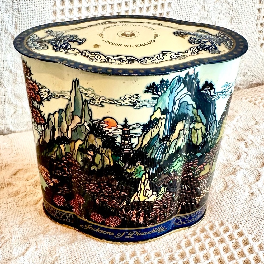 Vtg Jacksons of Piccadilly London Morning Tea Tin Canister Unique Shape
Tiffany - Picture 2 of 11
